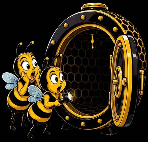 Two bees discover an extremely empty vault