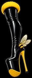 A black-and-gold platform boot representing the first verifiable Honeyback step